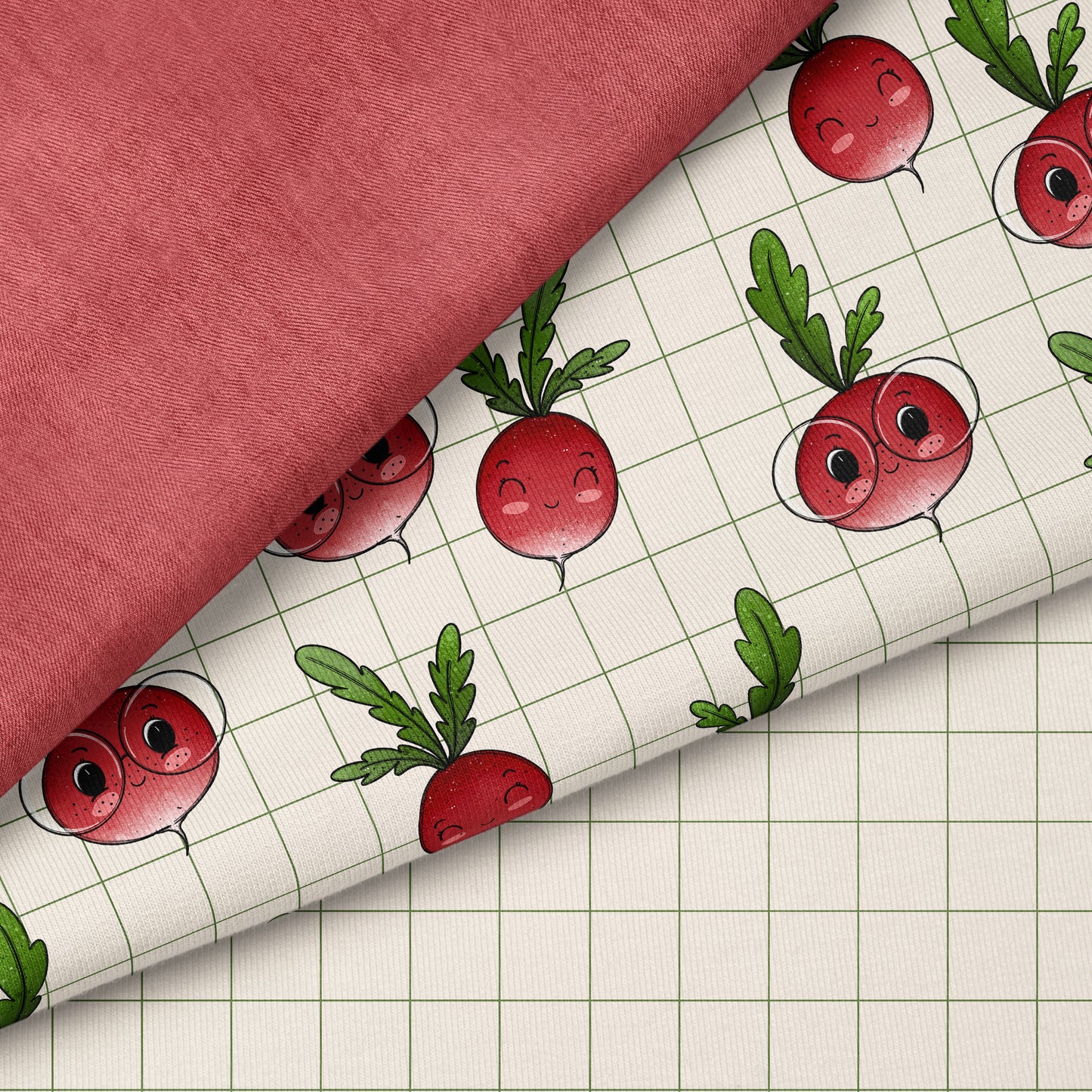 Radieschen Liebe – Kinderstoff mit süßen Radieschen | verschiedene Stoffarten