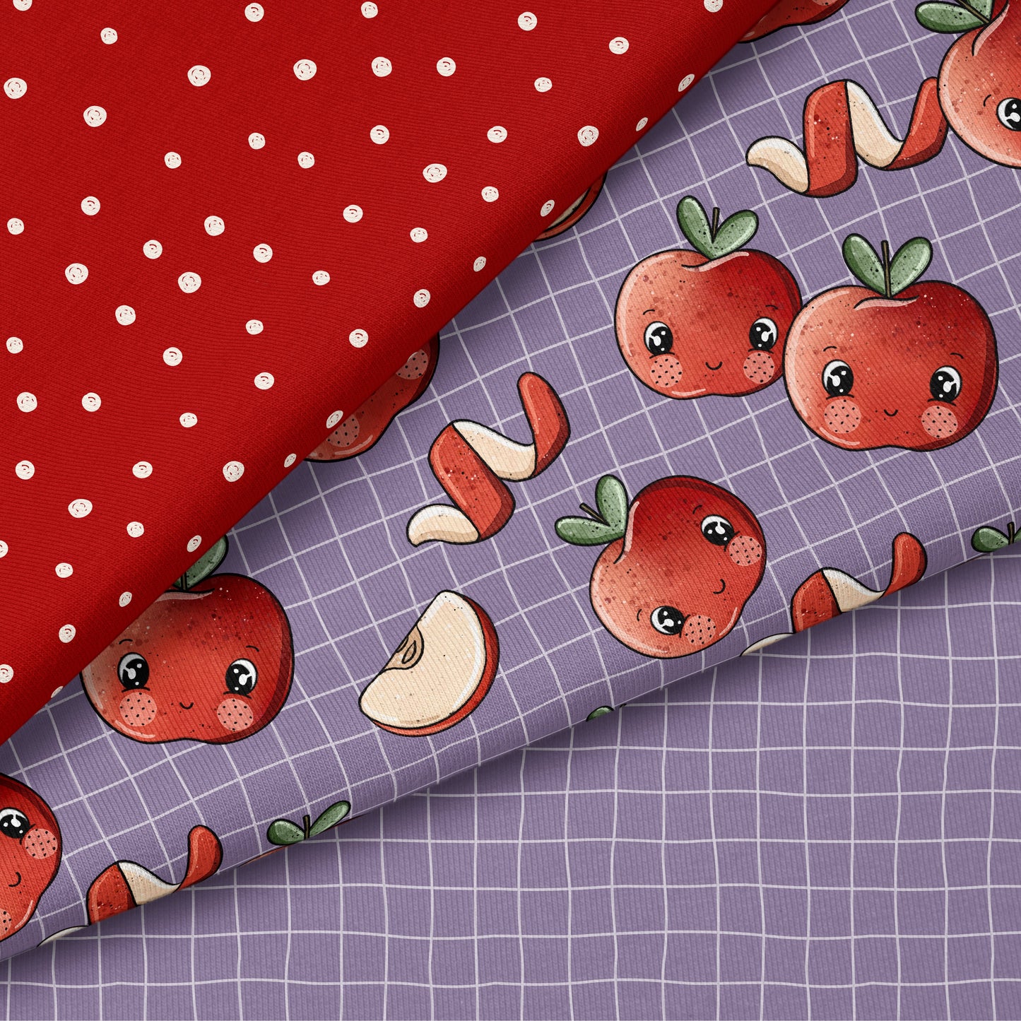 Sweet Apples – Fruchtstoff in Rot & Lila | verschiedene Stoffarten