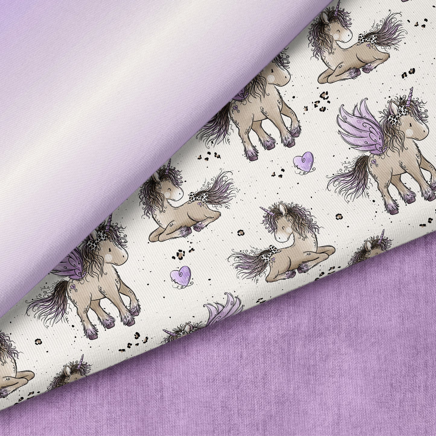 Einhornzeit Creme – Einhorn Stoff in Creme | verschiedene Stoffarten