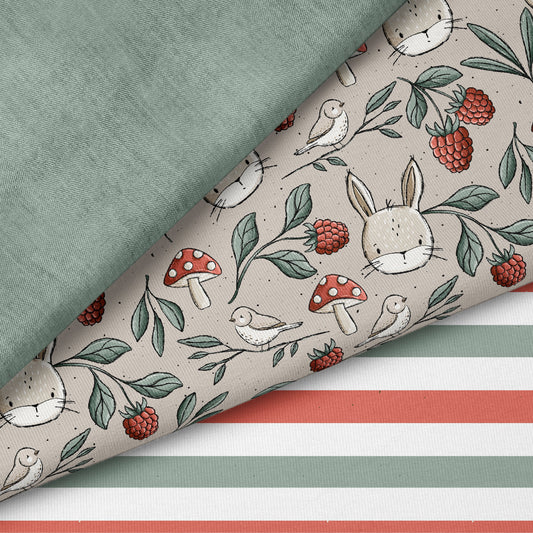 Wiesentag Taupe – Waldtiere & Natur | verschiedene Stoffarten