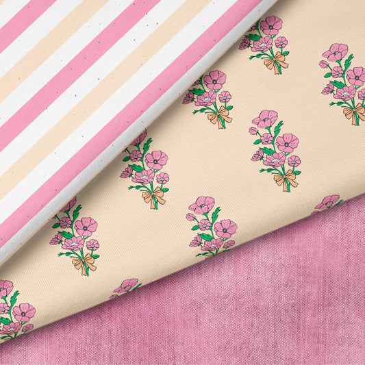 Blush Bloom – Floraler Stoff mit Blumen & Schleifen | verschiedene Stoffarten