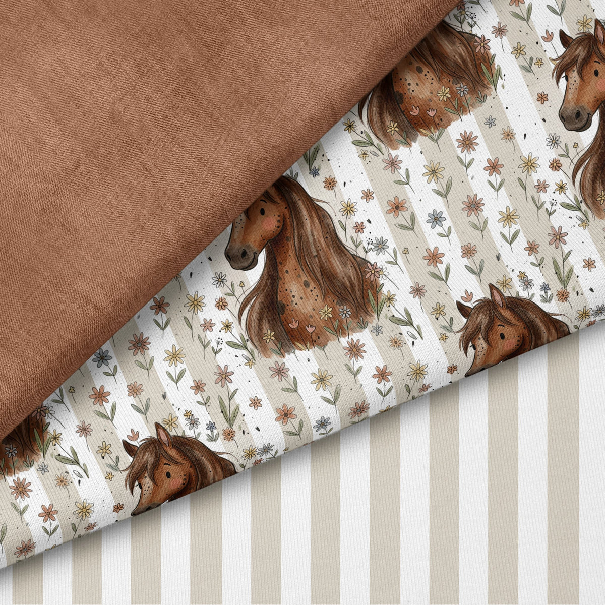 Meadow Dreams Streifen Beige | auf verschiedenen Stoffarten