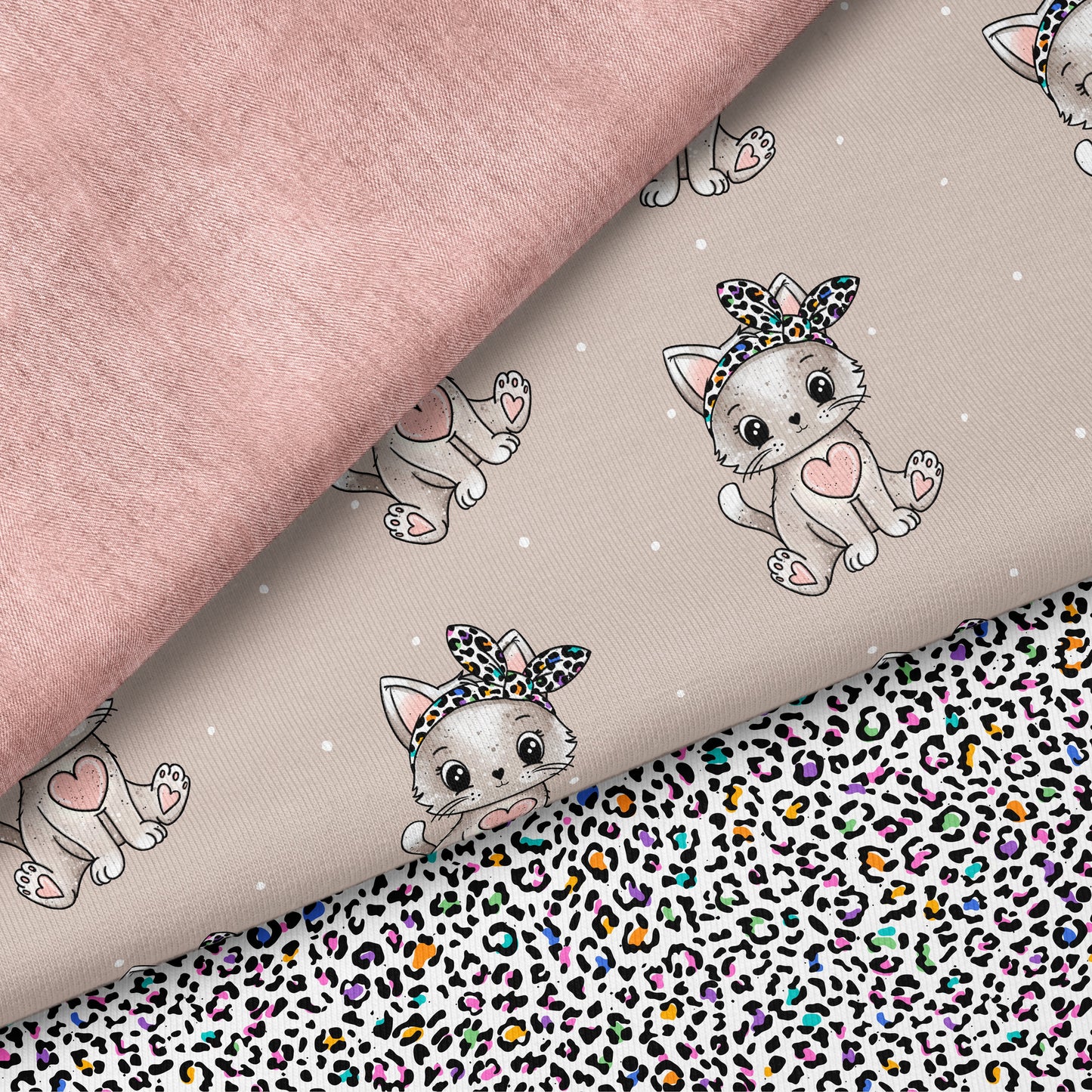 Kitty Hearts – süßes Katzendesign | verschiedene Stoffarten