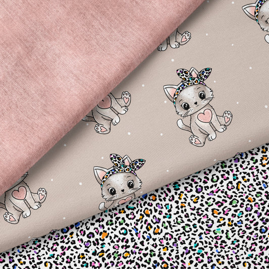 Kitty Hearts – süßes Katzendesign | verschiedene Stoffarten