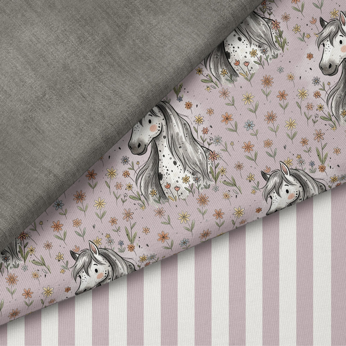 Meadow Dreams Mauve | auf verschiedenen Stoffarten