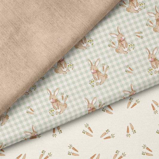 Little Garden Friends Hase Stoff – Aquarell Hasen Design | auf verschiedenen Stoffarten