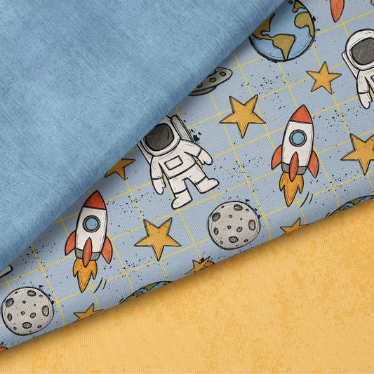 Mission Mars Hellblau | auf verschiedenen Stoffarten