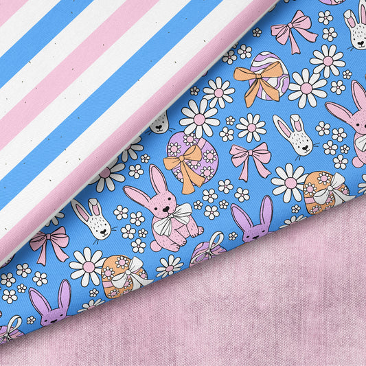 Pop Bunny Party – bunter Osterstoff mit Hasen | verschiedene Stoffarten