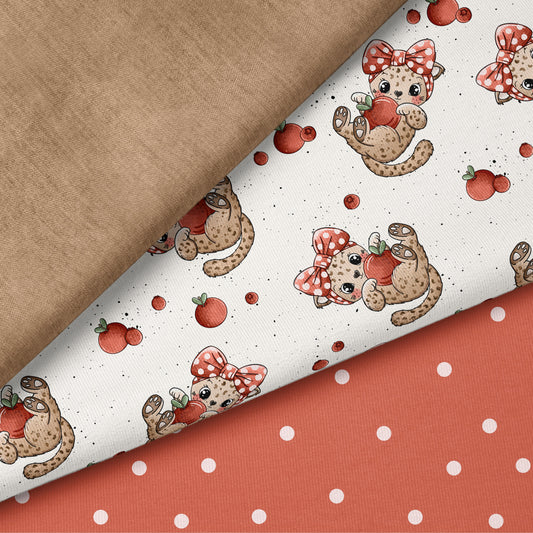 Leo Berry Love Rot – Kinderstoff mit Leoparden | verschiedene Stoffarten
