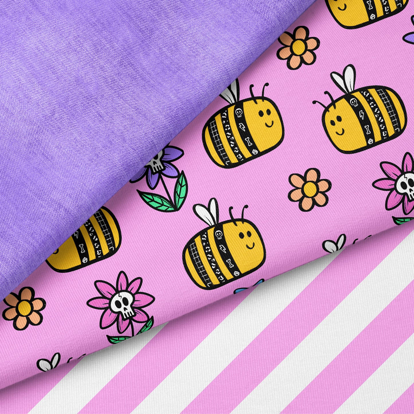 Bee Wild – Edgy Bienen Stoff | auf verschiedenen Stoffarten
