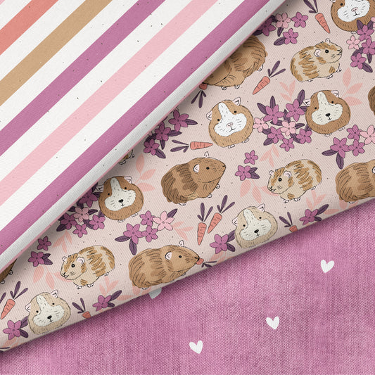 Meerschweinchenliebe Rosa – Kinderstoff mit Meerschweinchen | verschiedene Stoffarten