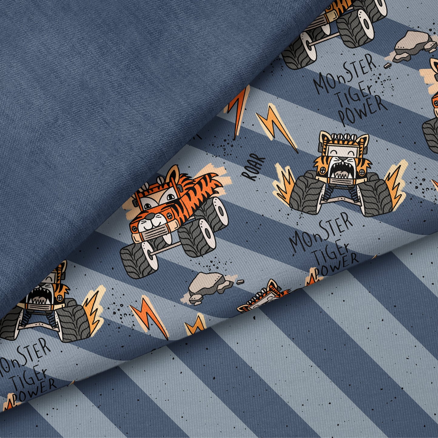 Tiger Truck – Monstertruck Tiger Stoff | auf verschiedenen Stoffarten