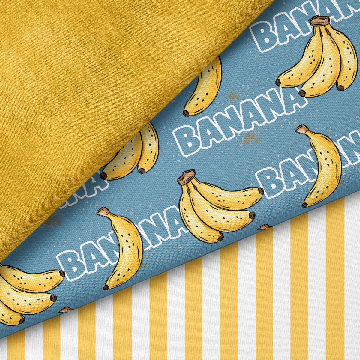 Banana Blau | auf verschiedenen Stoffarten