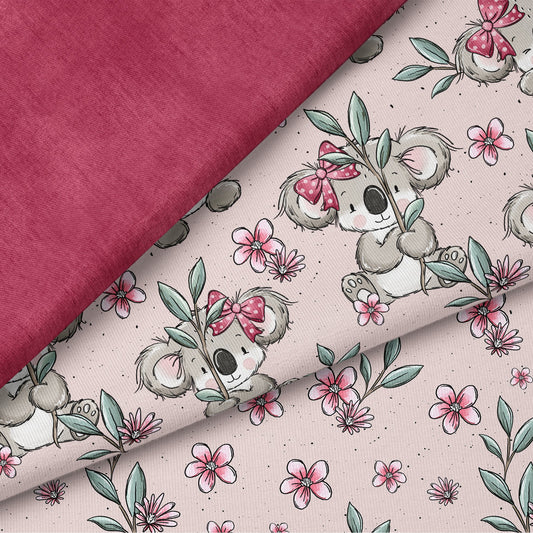 Koalatag Rosa | auf verschiedenen Stoffarten