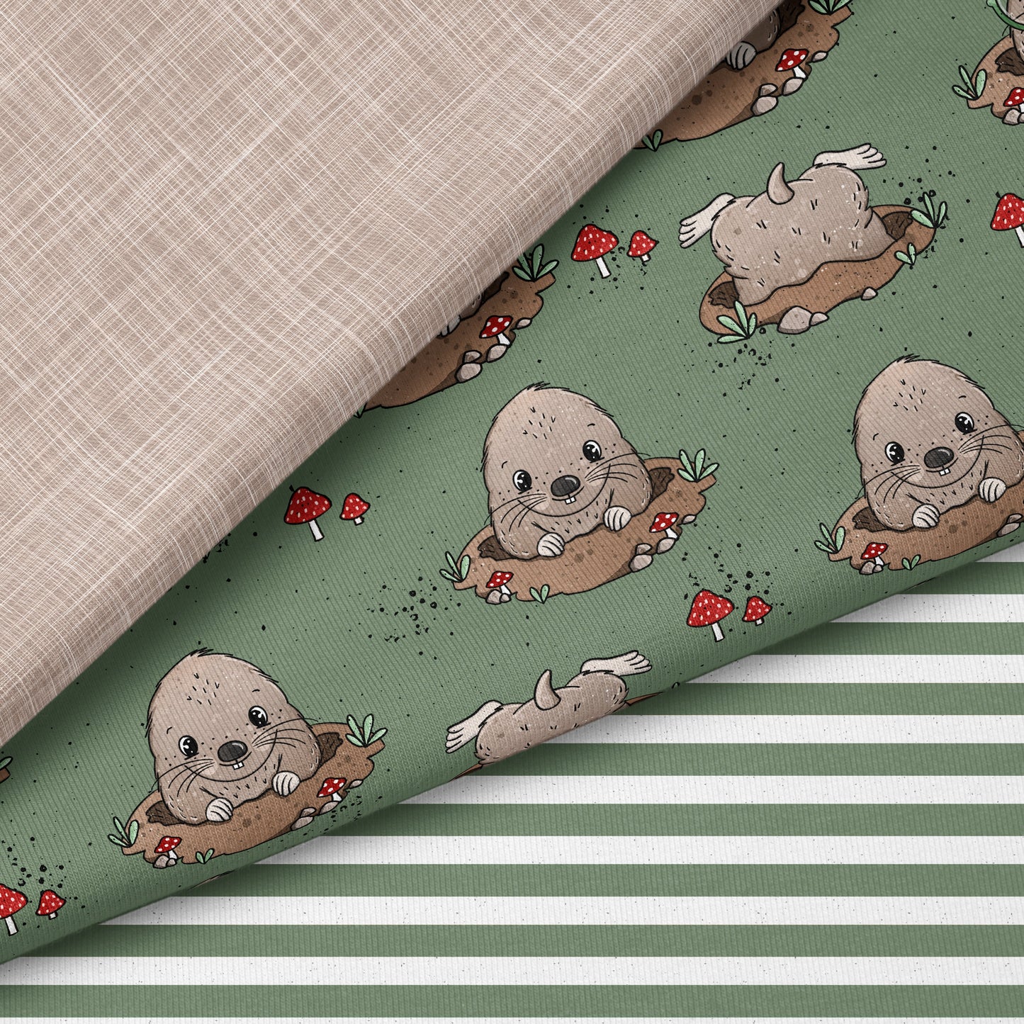 Kleiner Maulwurf – süßer Kinderstoff mit Tiermotiv | verschiedene Stoffarten