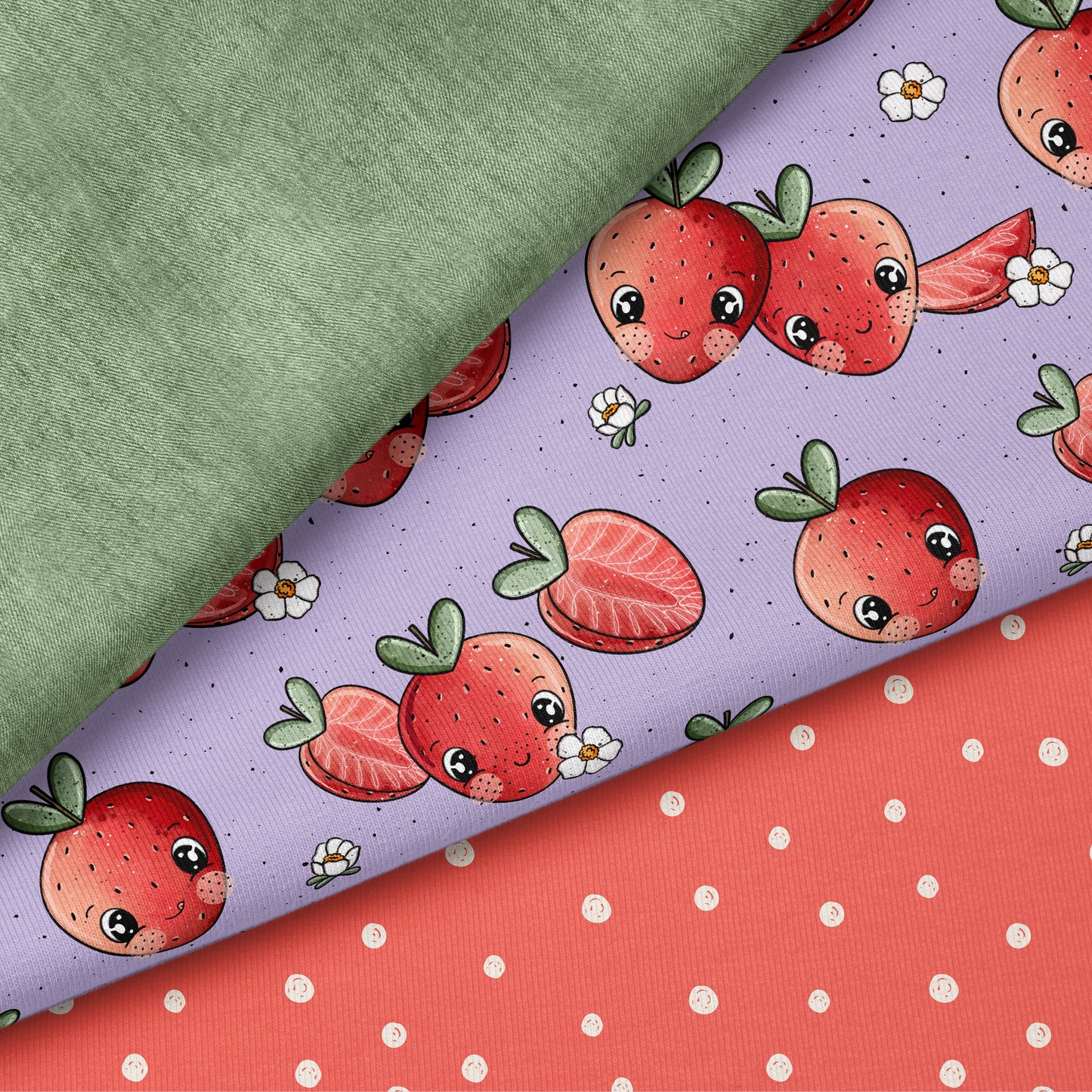 Sweet Strawberry – Kinderstoff mit Erdbeeren | verschiedene Stoffarten