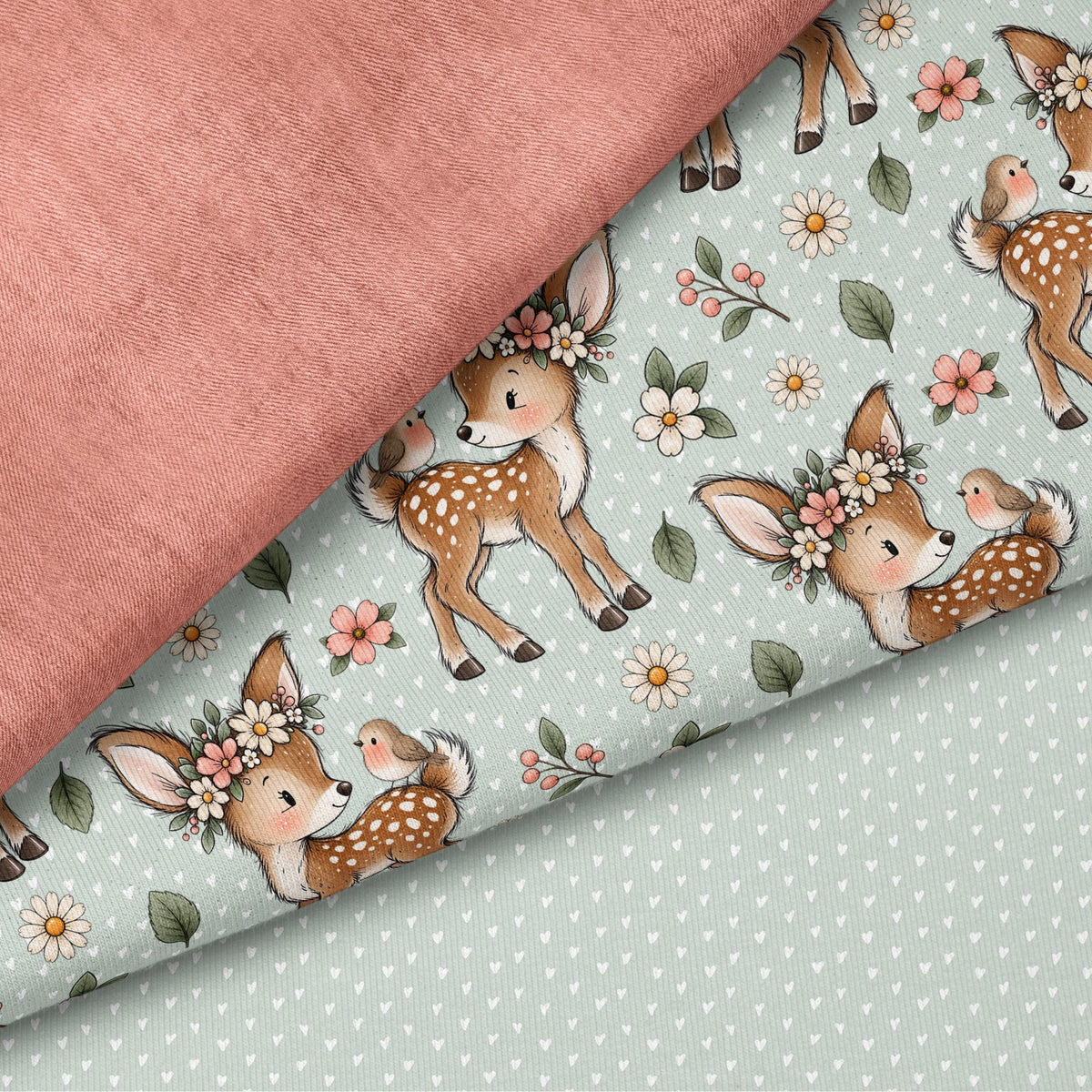 Fawn in Bloom Mint | auf verschiedenen Stoffarten
