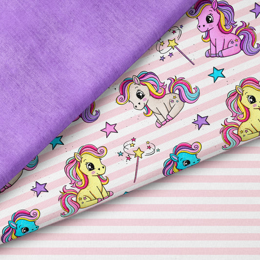 Polly Pony – Einhorn & Regenbogen Design | auf verschiedenen Stoffarten