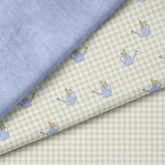 Little Garden Friends Gießkanne Stoff – Aquarell Garten Design | auf verschiedenen Stoffarten