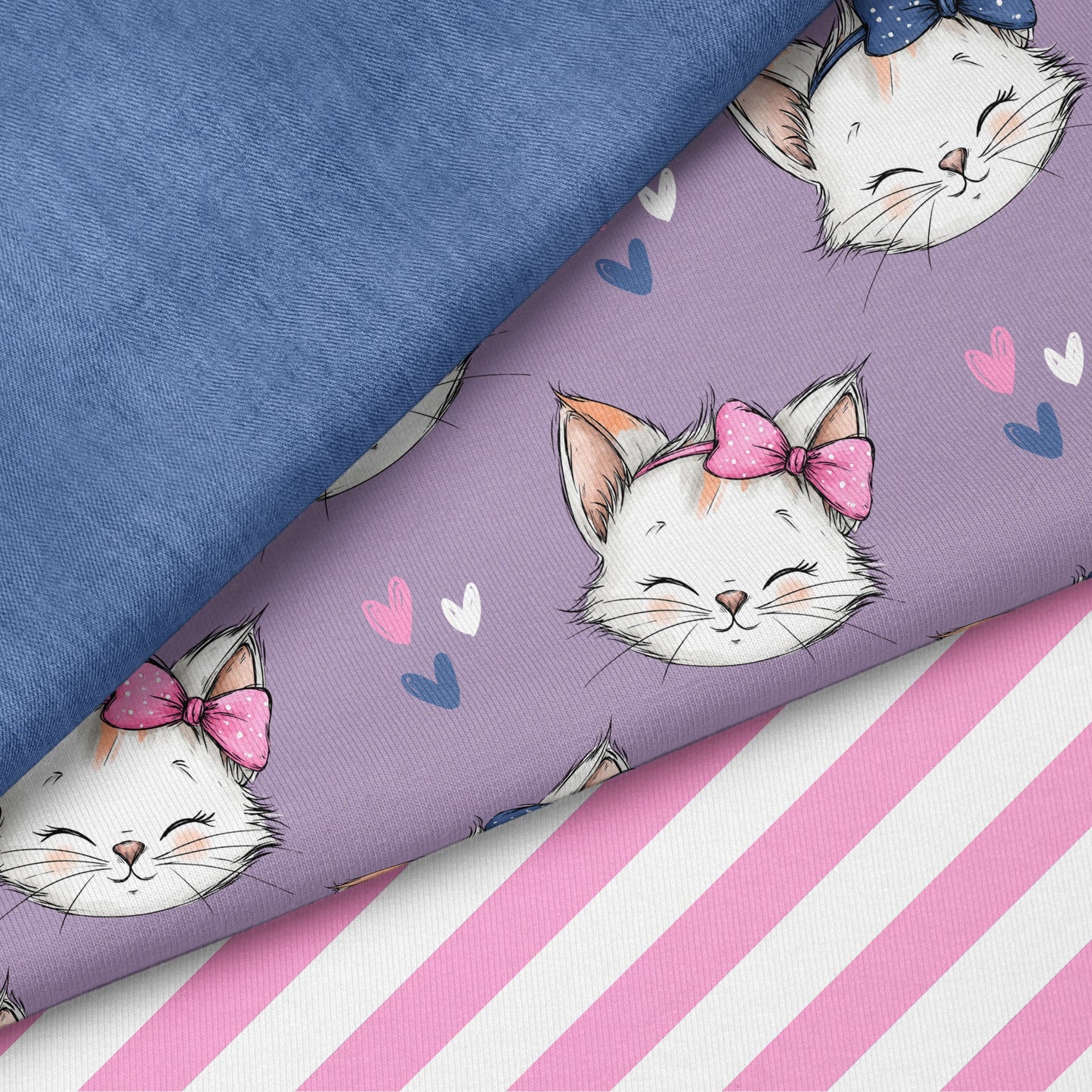 Kitty Love Lila | auf verschiedenen Stoffarten