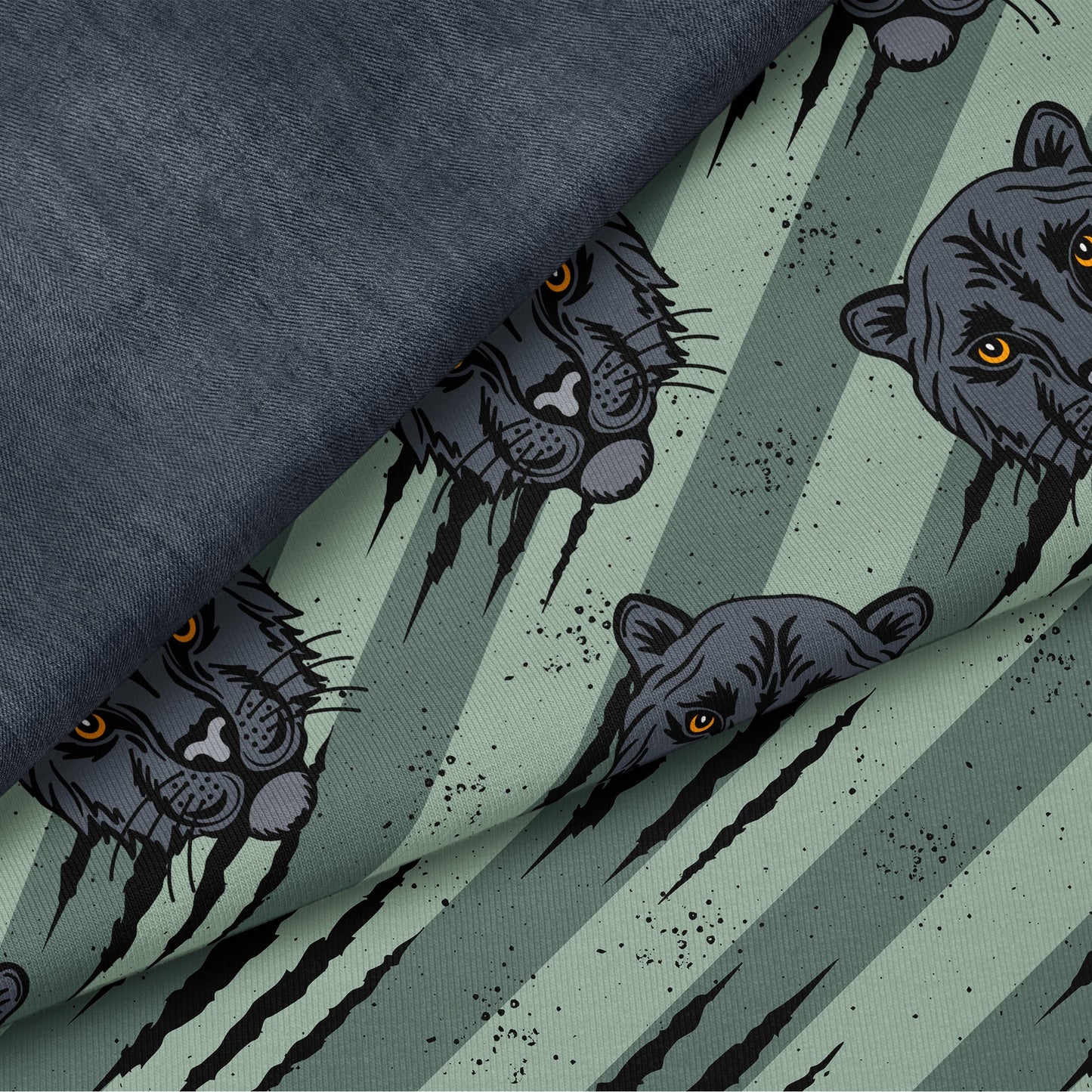 Urban Panther Grün | auf verschiedenen Stoffarten