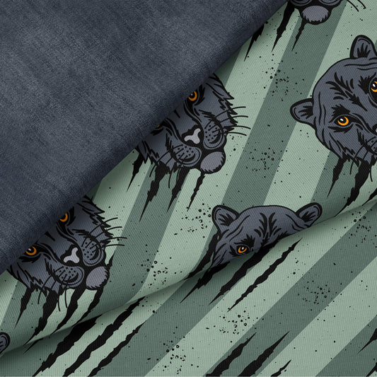 Urban Panther Grün | auf verschiedenen Stoffarten