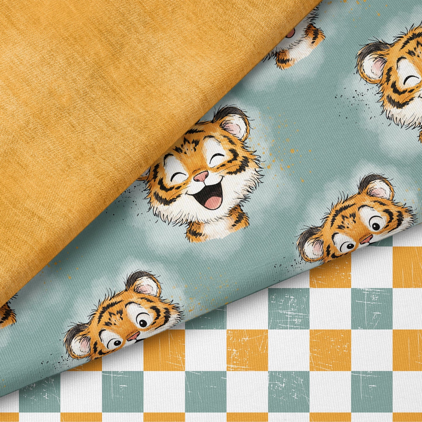 Tiger Taps Mint | auf verschiedenen Stoffarten