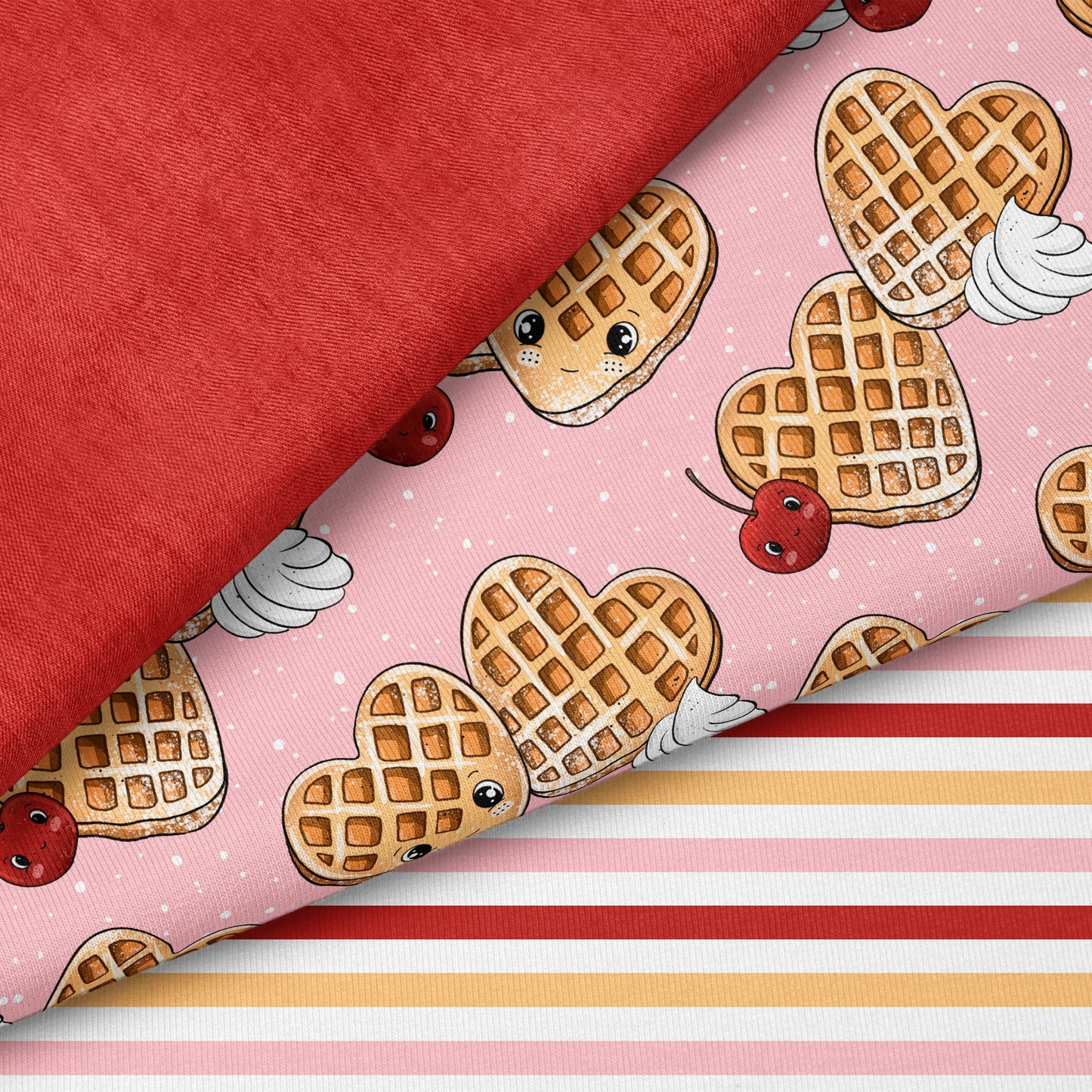 Herzwaffel | auf verschiedenen Stoffarten