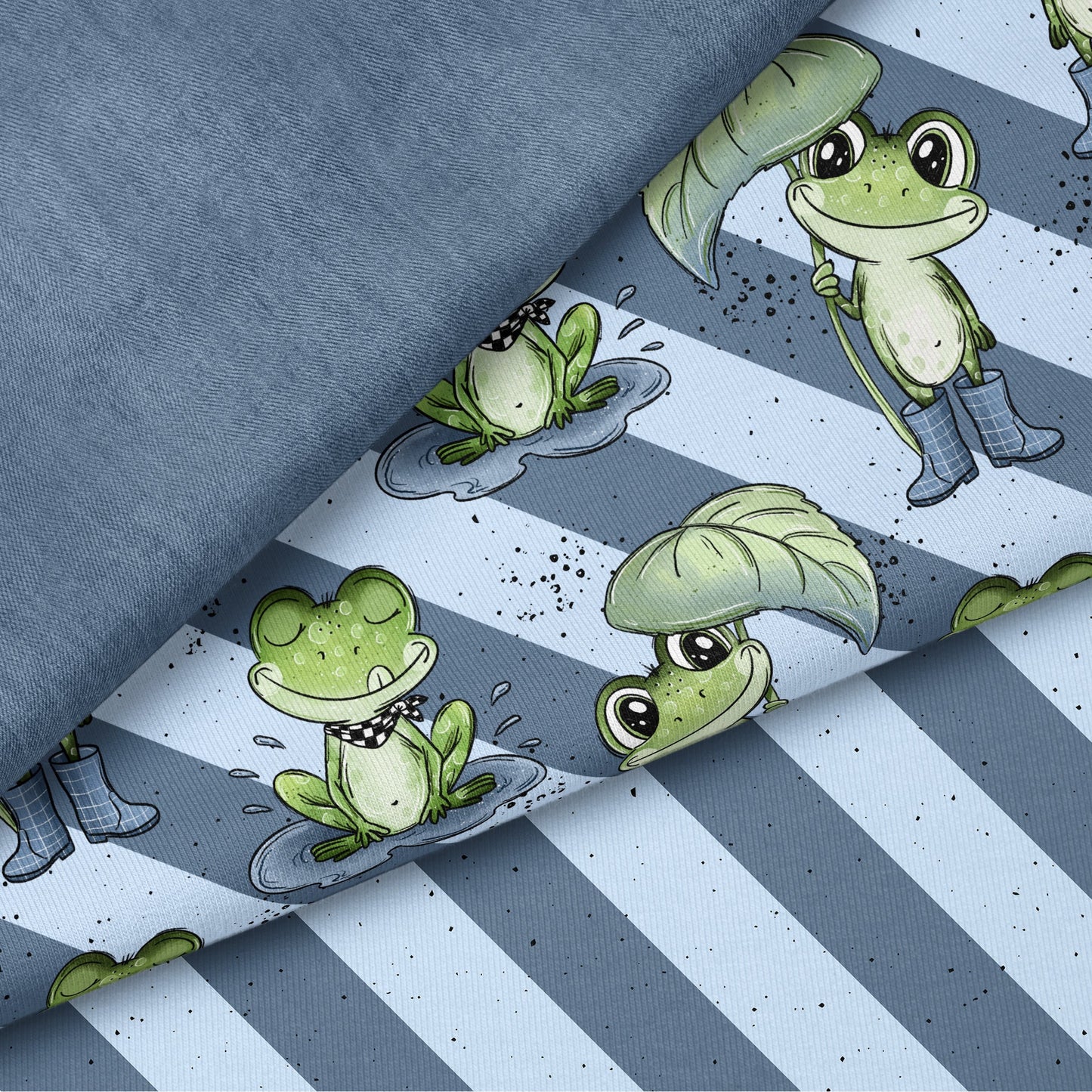 Froschtag Streifen | auf verschiedenen Stoffarten