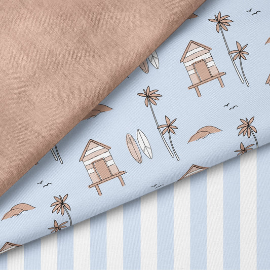 Beach House Blau | auf verschiedenen Stoffarten