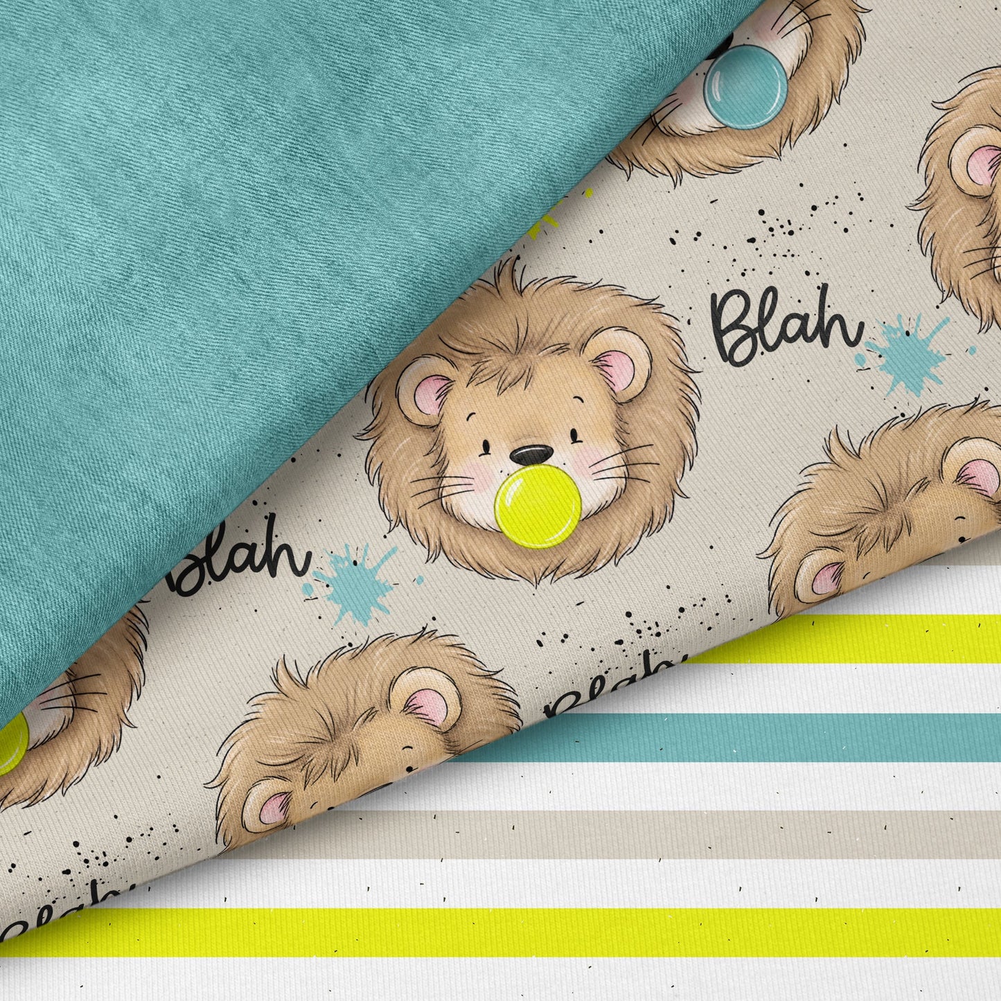 Bubble Roar Boy Beige | auf verschiedenen Stoffarten