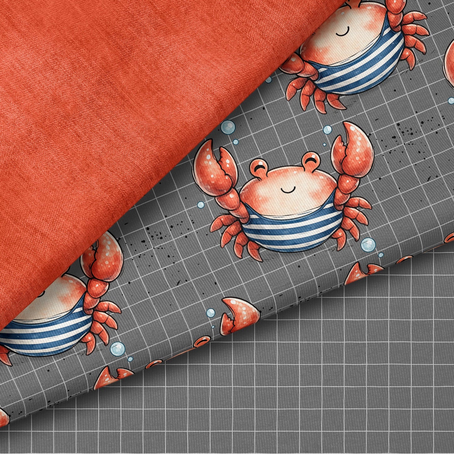 Seaside Crab Grid | auf verschiedenen Stoffarten