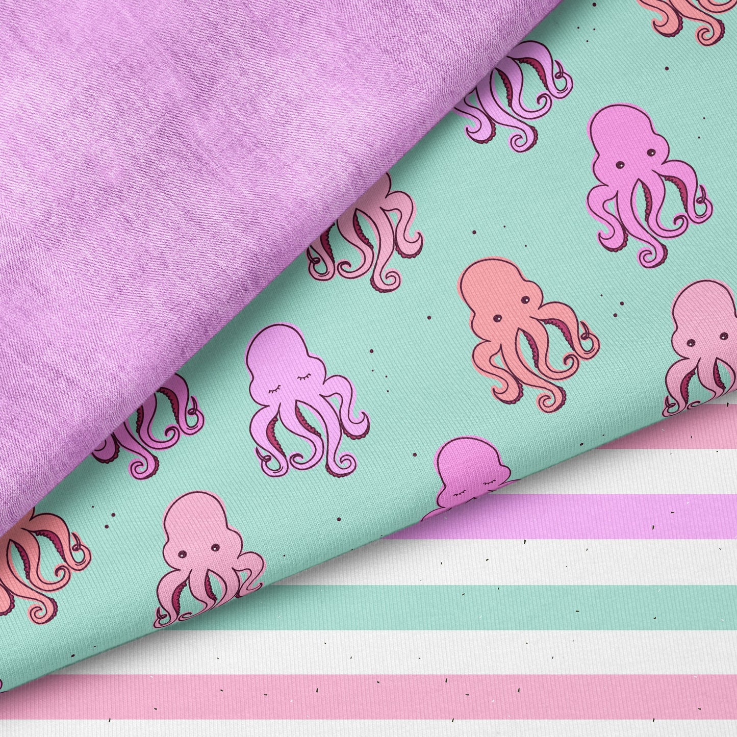 Little Octopus Mint | auf verschiedenen Stoffarten