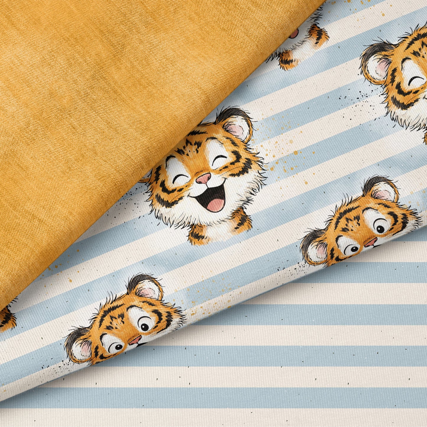 Tiger Taps Stripes | auf verschiedenen Stoffarten