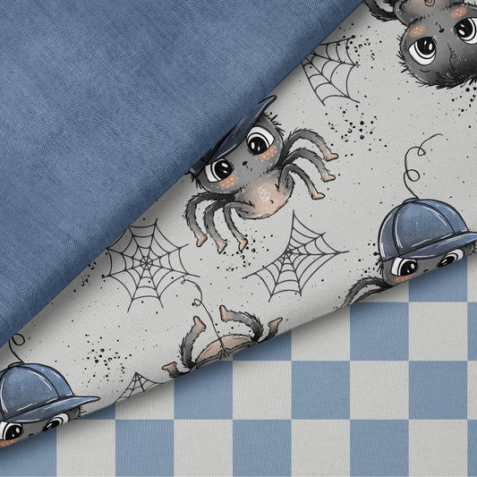 Little Spider Grau | auf verschiedenen Stoffarten