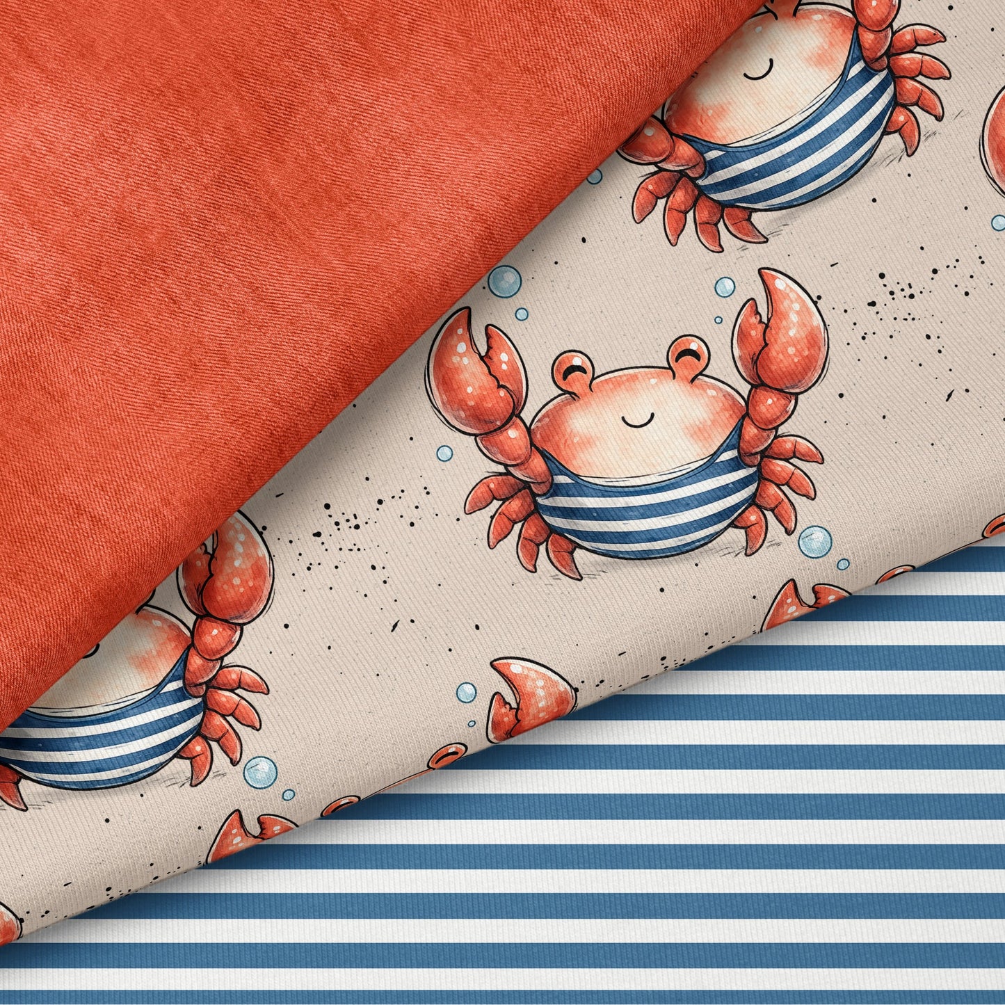 Seaside Crab Beige | auf verschiedenen Stoffarten