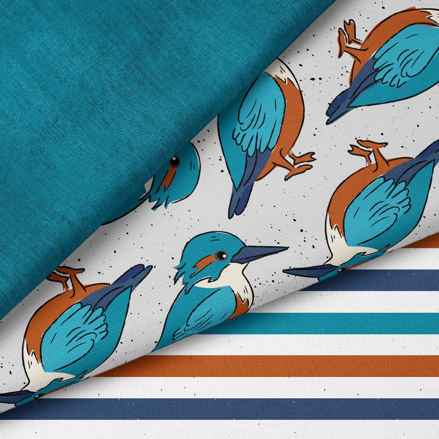 Kingfisher Tales Grau | auf verschiedenen Stoffarten