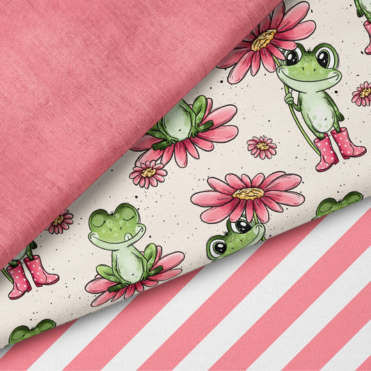 Froschtag Rosa | auf verschiedenen Stoffarten