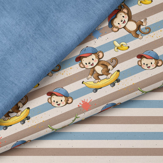 Banana Ride Stripes | auf verschiedenen Stoffarten