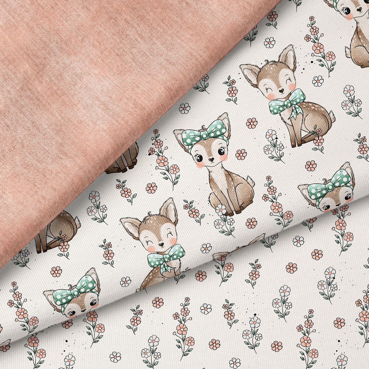 Blossom Deer – süßes Waldtier-Design | verschiedene Stoffarten
