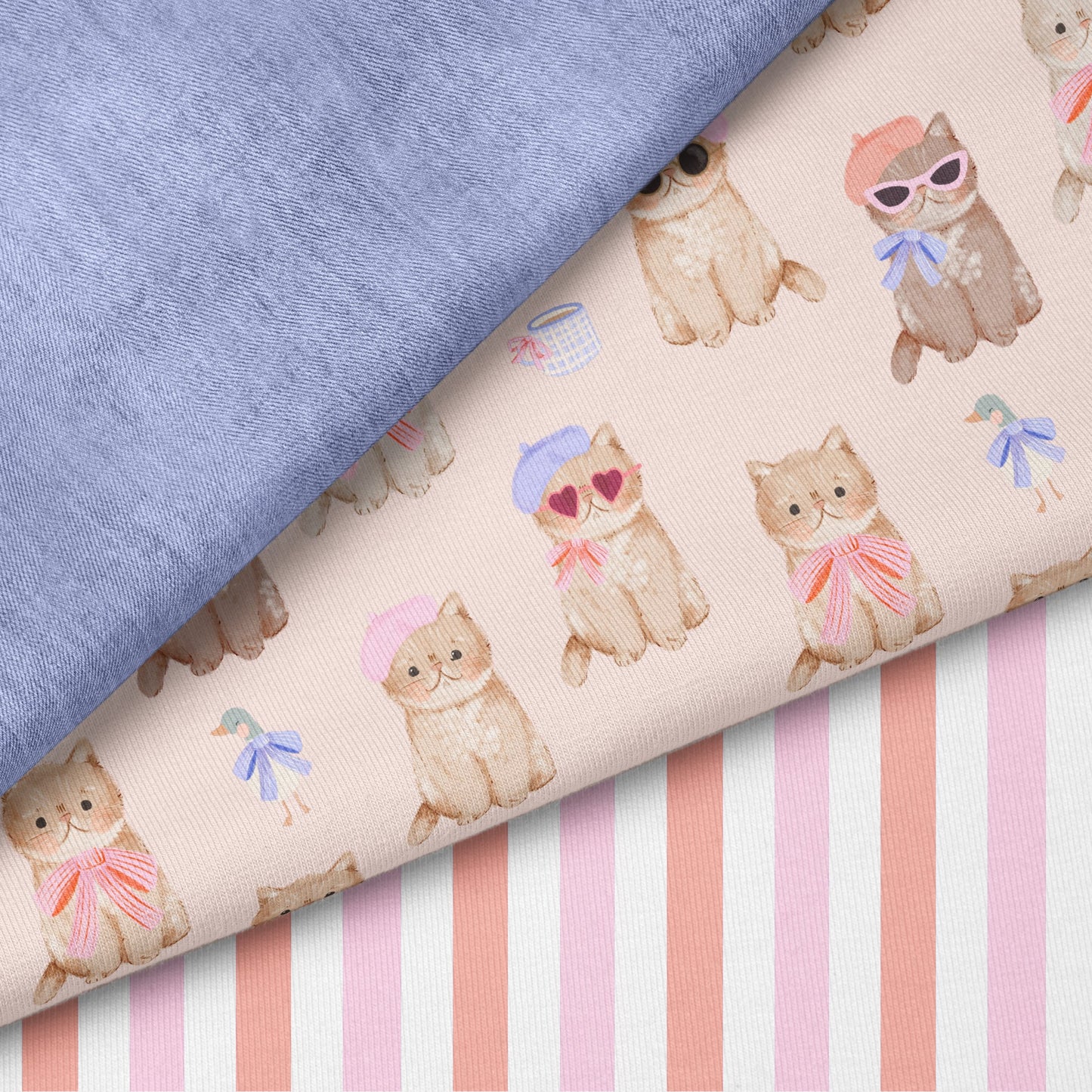 Purrfect Style Rosa | auf verschiedenen Stoffarten