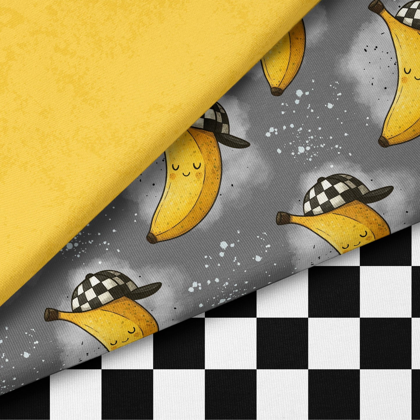 Cool Banana Grau | auf verschiedenen Stoffarten