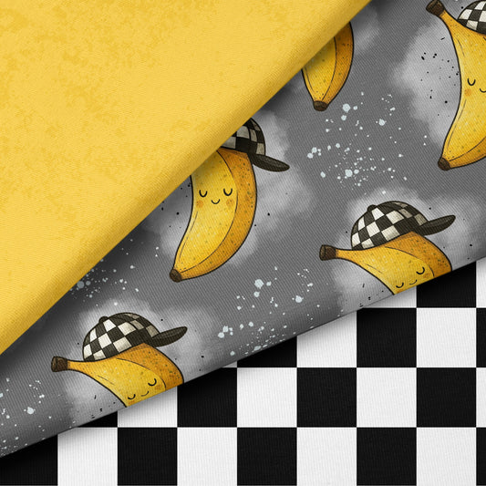 Cool Banana Grau | auf verschiedenen Stoffarten