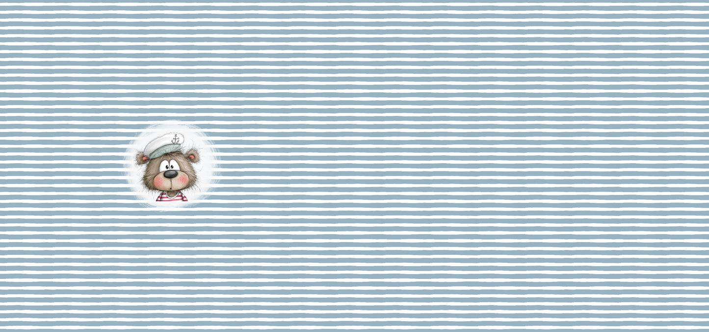 Ahoi Bär Beige | auf verschiedenen Stoffarten