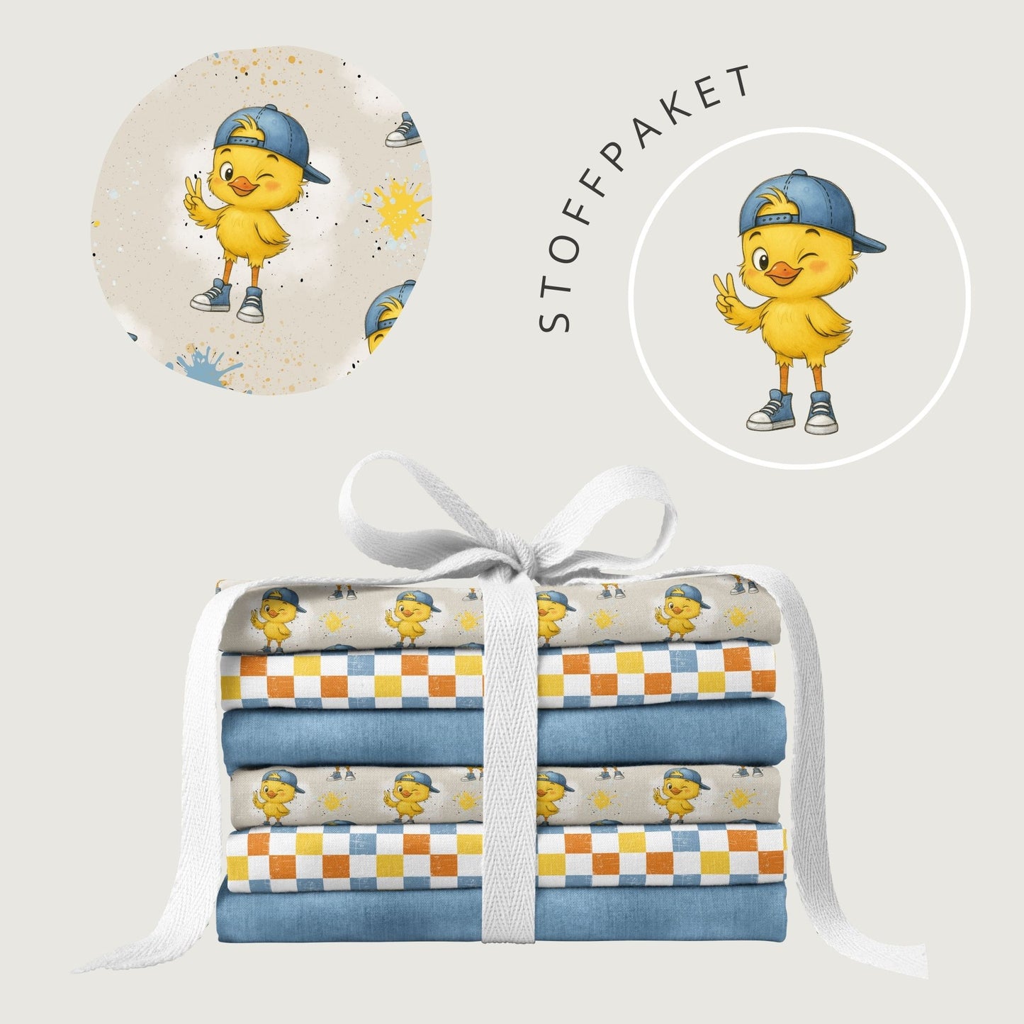 Stoffpaket Cool Chick Beige – cooler Küken Stoff | verschiedene Stoffarten