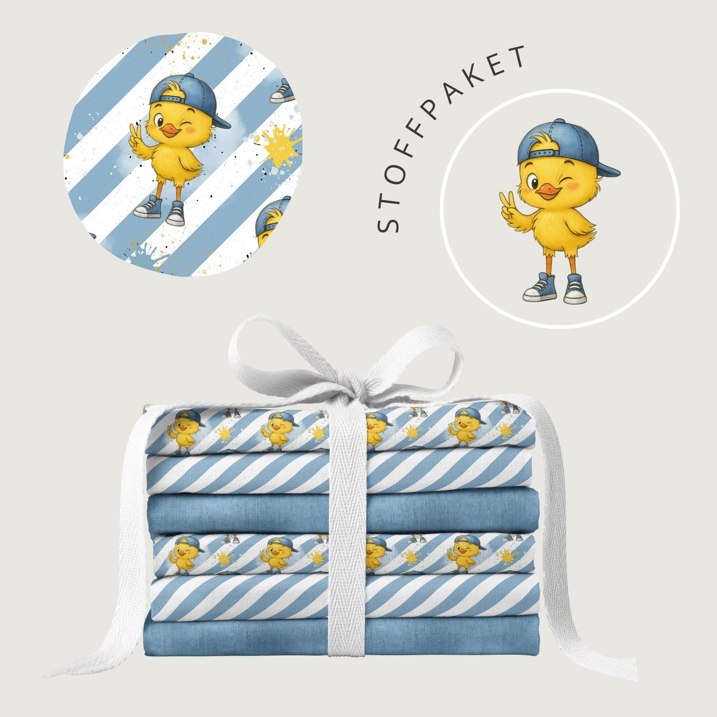 Stoffpaket Cool Chick Stripes – cooler Küken Stoff | verschiedene Stoffarten