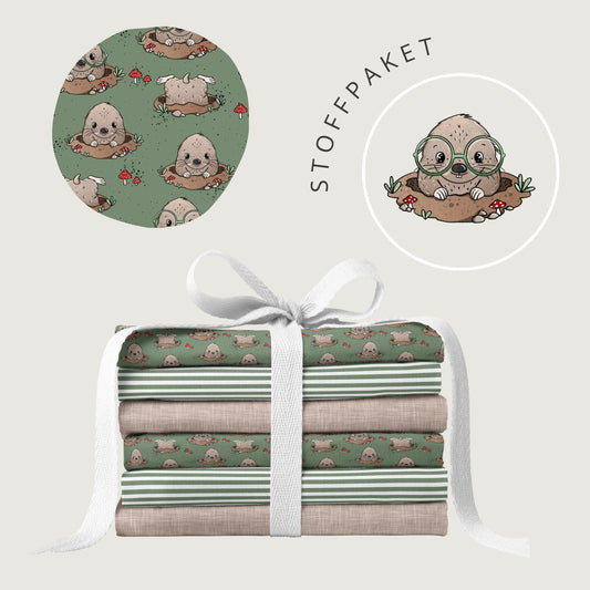 Stoffpaket Kleiner Maulwurf – süßer Kinderstoff mit Tiermotiv | verschiedene Stoffarten