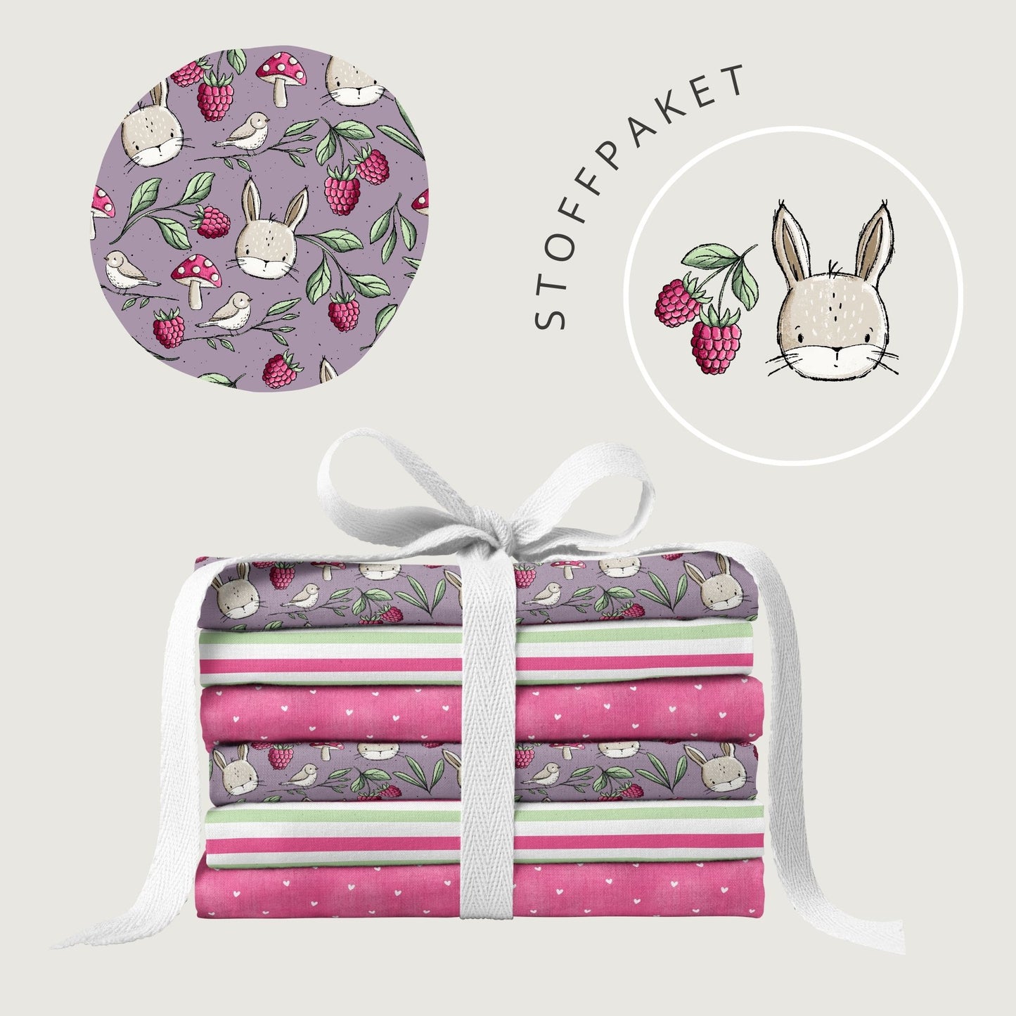 Wiesentag Lila – Waldtiere & Natur | verschiedene Stoffarten