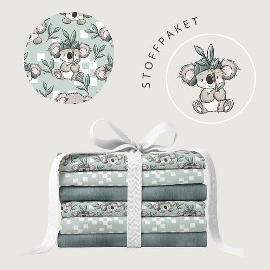 Stoffpaket Koalatag Mint | auf verschiedenen Stoffarten