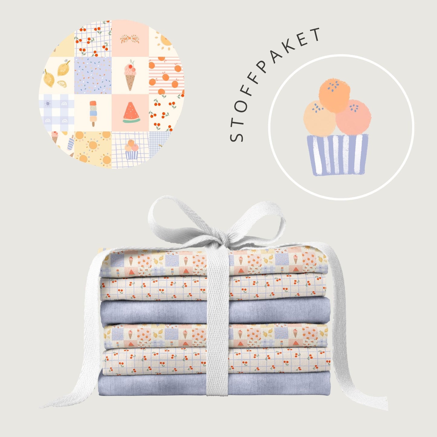 Stoffpaket Sweet Summer | auf verschiedenen Stoffarten